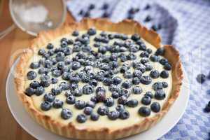 Vanilletarte mit Blaubeeren