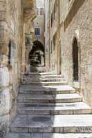 Sreet of Jerusalem Old City Alley . Israel