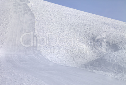 Ski slope at sun morning