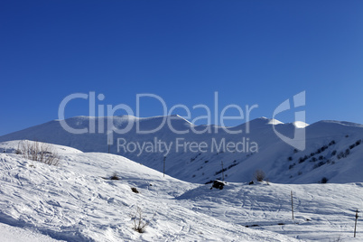 Off-piste slope in early morning