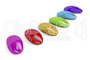 Colorful computer mouses