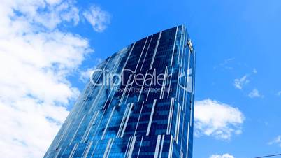 glass wall of a skyscraper