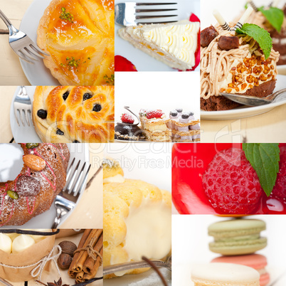 fresh dessert cake collage