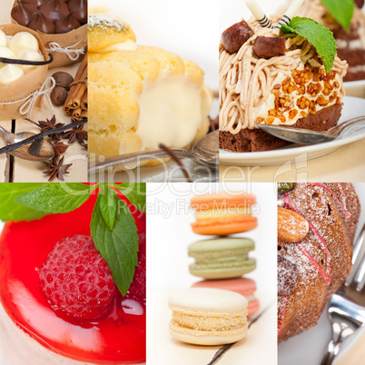 fresh dessert cake collage