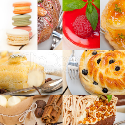 fresh dessert cake collage