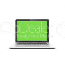 Open laptop isolated on white background