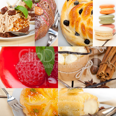 fresh dessert cake collage