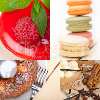 fresh dessert cake collage