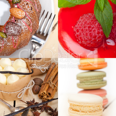 fresh dessert cake collage