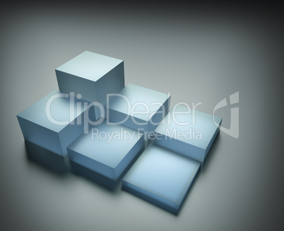 Stack of cubes on abstract background.