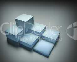 Stack of cubes on abstract background.