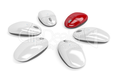 Red computer mouse