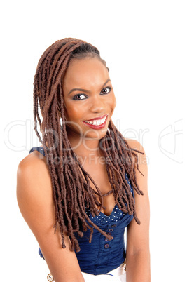 African American lady with big smile.