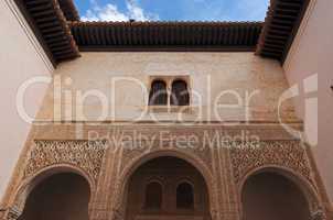 Courtyard in Alhambra palace in Granada, Spain