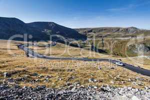 Transalpina the highest altitude road crossing the Caphatian mou