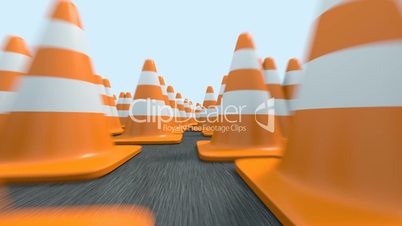 Endless traffic cones flight