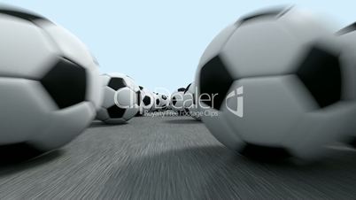 Endless soccer balls flight