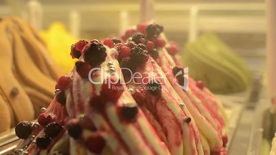 Italian gelato ice cream and berries