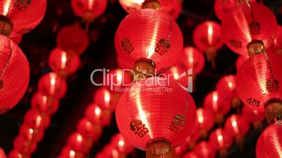 Chinese red lanterns at night