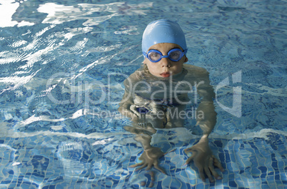 Child in swimming pool