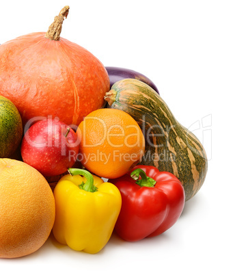 fruit and vegetable isolated on white background