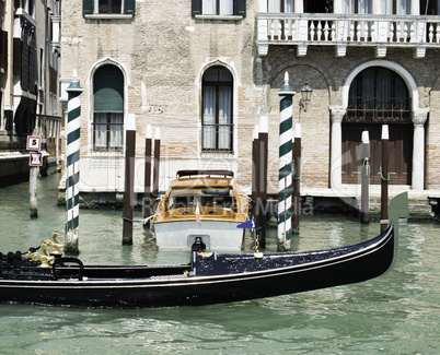 Ancient gondola in Venice