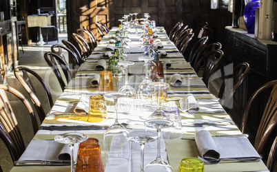 Table in an Italian restaurant