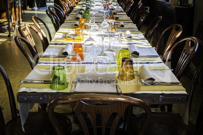 Table in an Italian restaurant