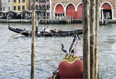 Ancient gondola in Venice