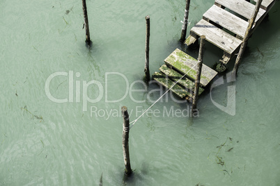Jetty on canal in Venice