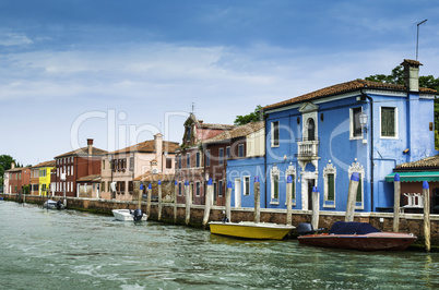 Multicolored houses in Venice