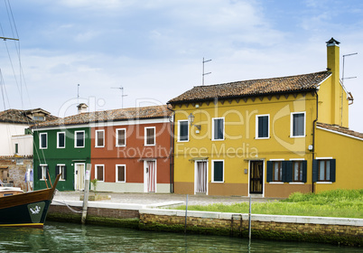 Multicolored houses in Venice