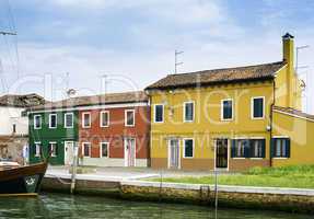 Multicolored houses in Venice