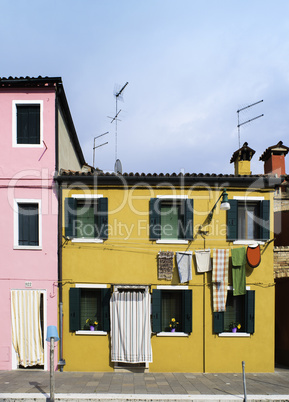 Multicolored houses in Venice