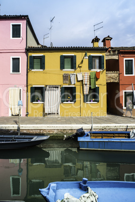 Multicolored houses in Venice