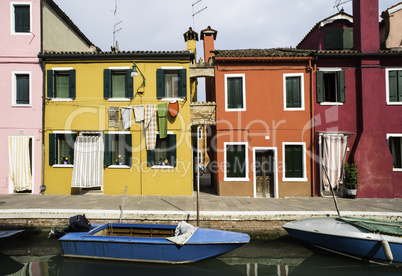 Multicolored houses in Venice