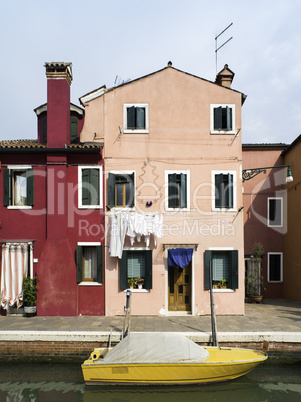 Multicolored houses in Venice