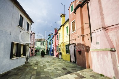 Multicolored houses in Venice