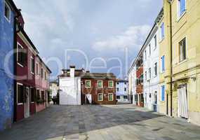 Multicolored houses in Venice