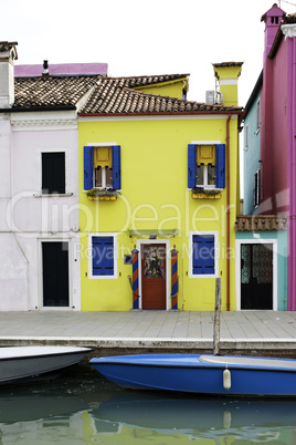 Multicolored houses in Venice