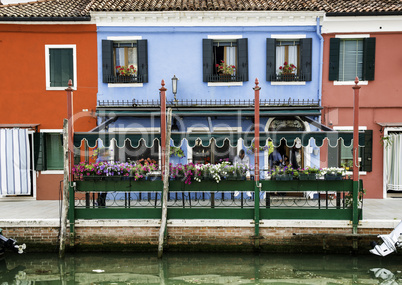 Multicolored houses in Venice