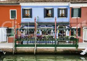 Multicolored houses in Venice