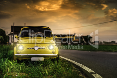 Small vintage italian car Fiat Abarth