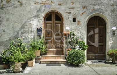 Vintage italian houses with flowers