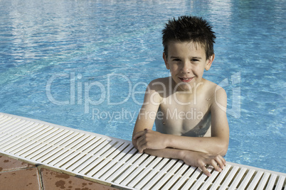 Child in swiming pool