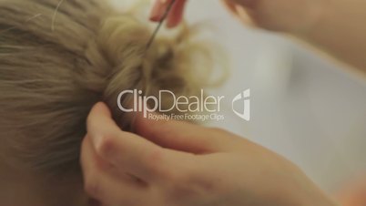 Creating hairstyles hairdresser at salon