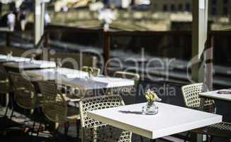 Authentic italian coffee tabl?. Flowers on the table