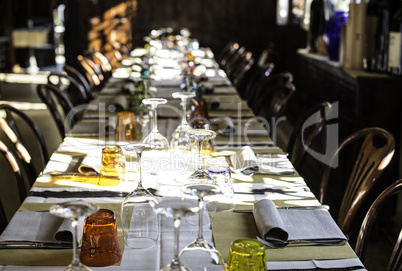 Table in an Italian restaurant