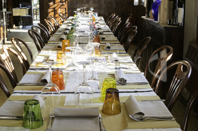 Table in an Italian restaurant