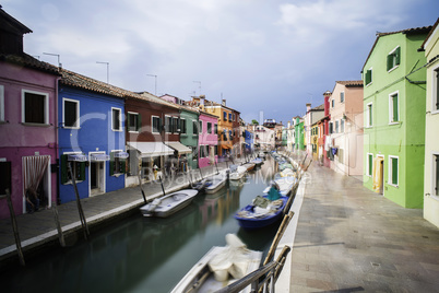 Multicolored houses in Venice